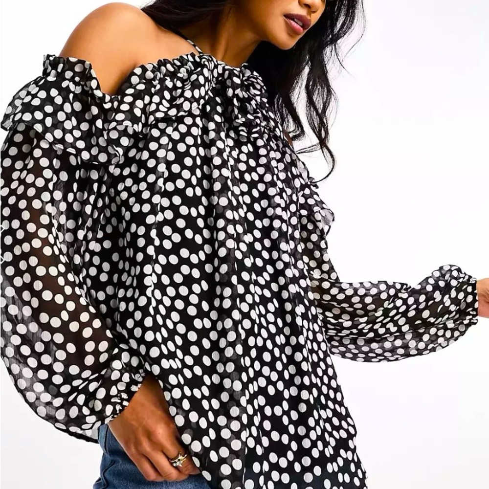 River Island chiffon corsage blouse